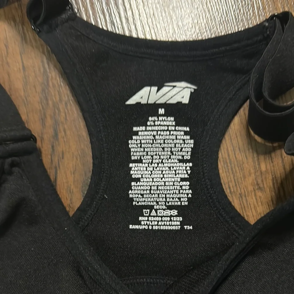 AVIA Racerback Adjustable Sports Bra - High‎ Support in black